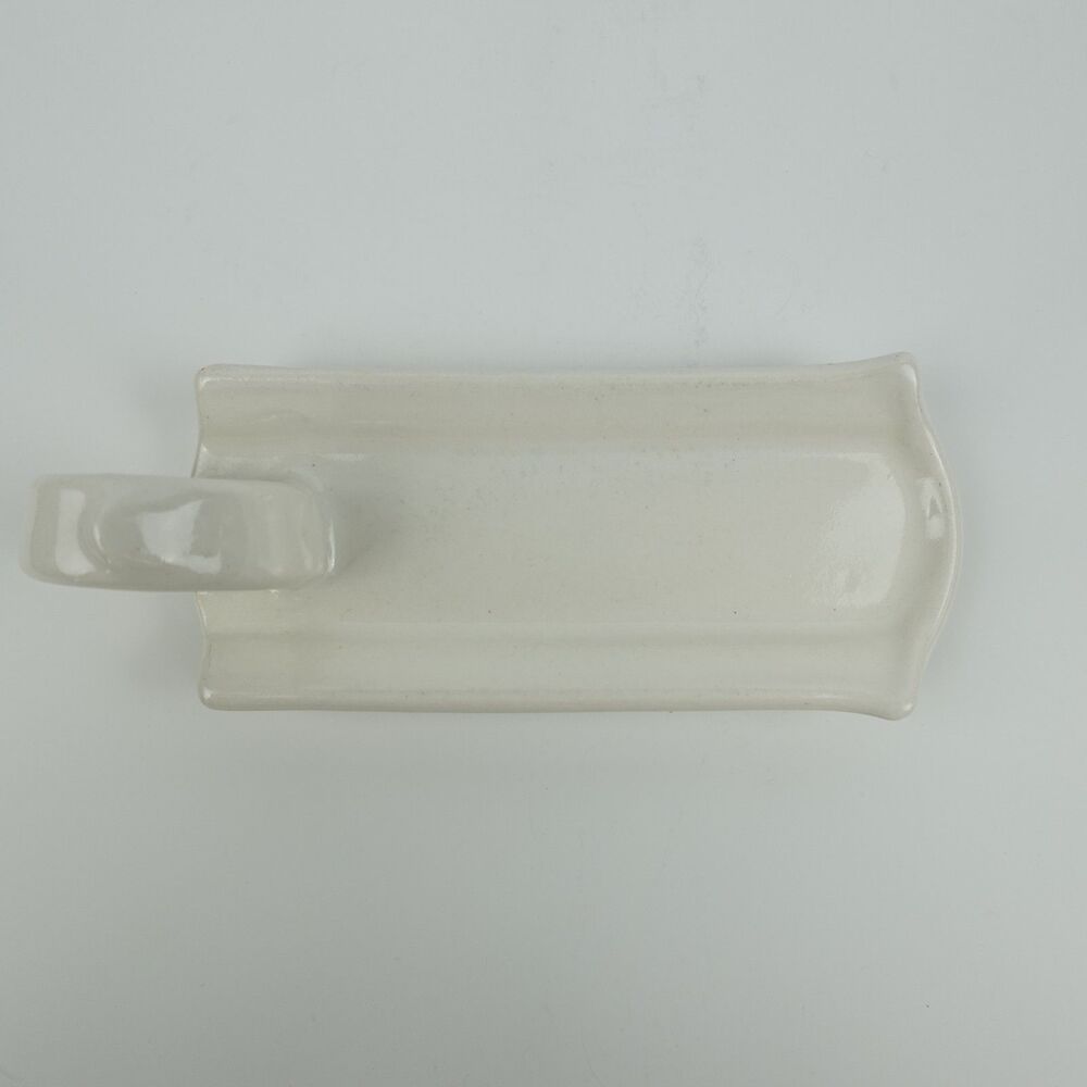 Pottery Ceramic Butter Dish White Glazed - Picture 6 of 9
